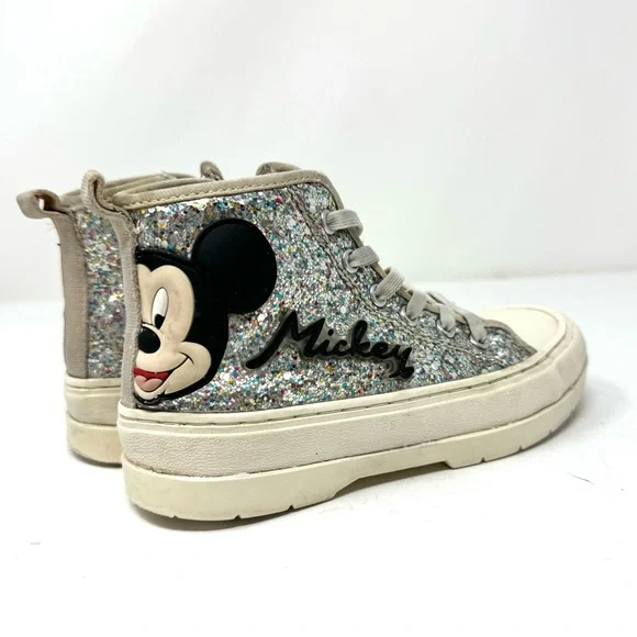 ZARA Mickey Mouse sparkle high top sneakers, kids size 29